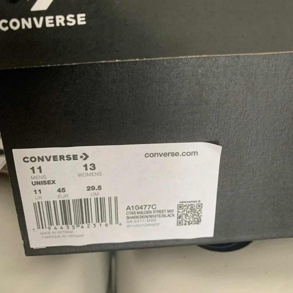 Converse Chuck Taylor All Star Sharkskin White Malden Street Shoes Men's Size 11 - Picture 8 of 8